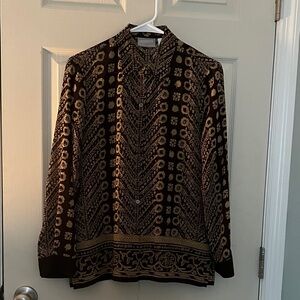Brown & Tan Liz Claiborne 6P Patterned Shirt